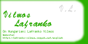 vilmos lafranko business card